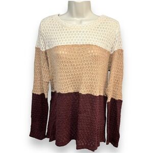 WONDERLAND by Orange Tri Color Sweater Size Large